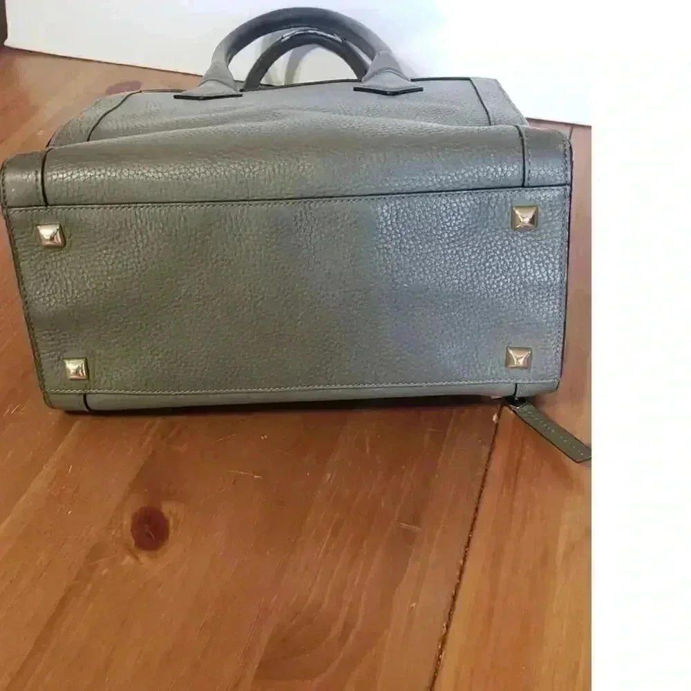 Henry Bendel genuine pebble leather tote bag large taupe in color